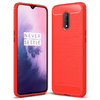 Flexi Slim Carbon Fibre Case for OnePlus 7 - Brushed Red